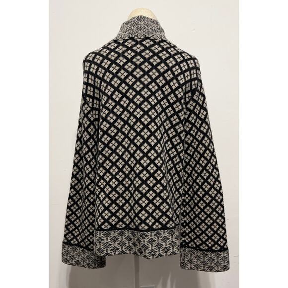 TravelSmith Women's Mock Neck Wool Sweater Jacket Travel Nordic Winter Vintage - Picture 2 of 5